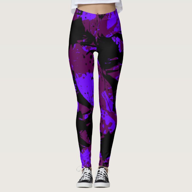 Leggings aura pourpre d'orchidée (Devant)