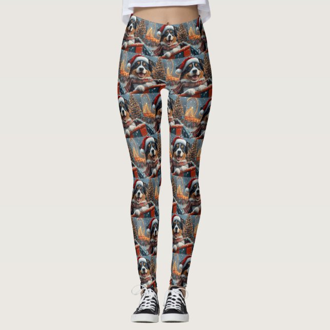 Leggings Australie Berger Dog Roller Dessous de verre Noël (Devant)