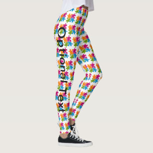 Leggings Autism Puzzle Piece Awareness Support Cute Walk 1K