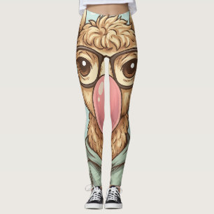 Leggings Autocollant Lama Hipster Mignon