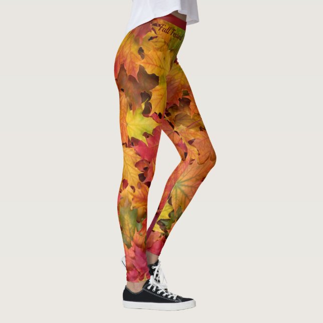 Leggings Automne Feuilles Couleurs de récolte Yoga Pantalon (Droite)