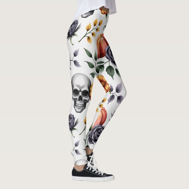 Leggings Automne Floral Halloween Motif (Droite)