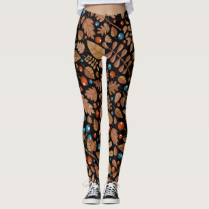 Leggings Automne Plantes d'hiver : Motif Vintage