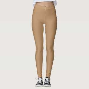 Leggings Automne Trend Couleur Chaud Beige Solide