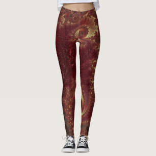 Leggings Autumn Gold Leafls Frottent un paysage factice