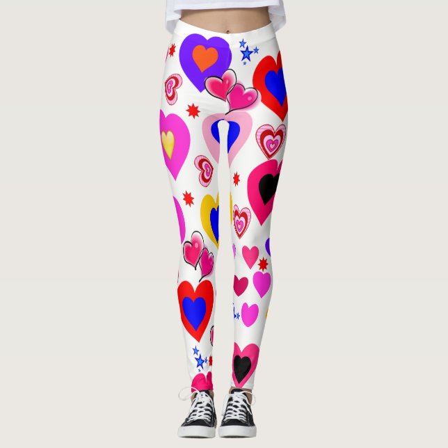 Leggings aux Coeurs colorés (Devant)