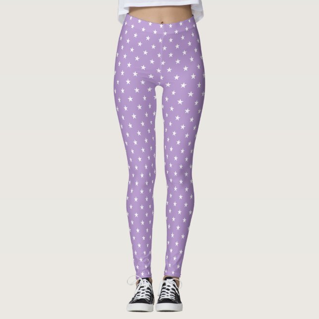 Leggings aux étoiles violettes (Devant)