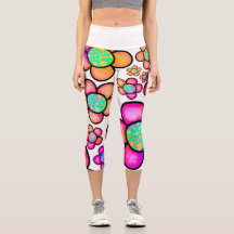 Leggings aux fleurs orange et rouge