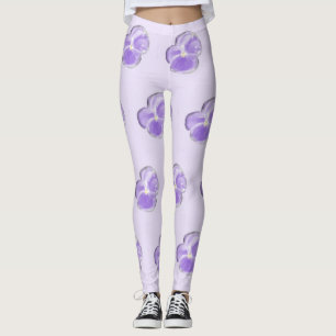 Leggings aux fleurs violettes