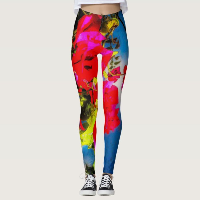 Leggings aux fleurs vives (Devant)