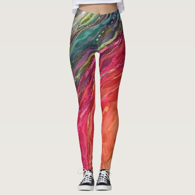 Leggings aux vagues colorées (Devant)