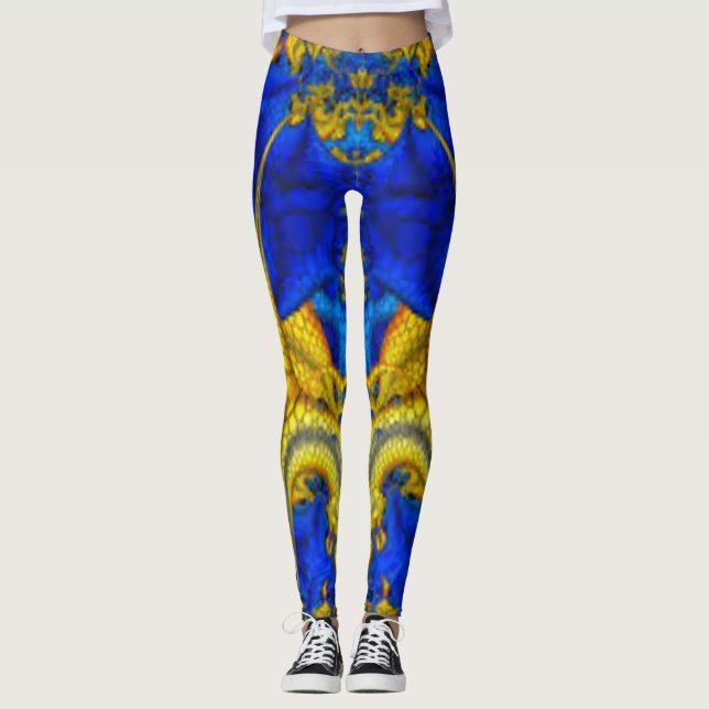 Leggings Avatar Bleu Saphir Serpentin (Devant)