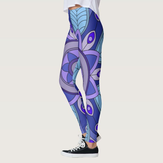 Leggings avec art bleu (Gauche)