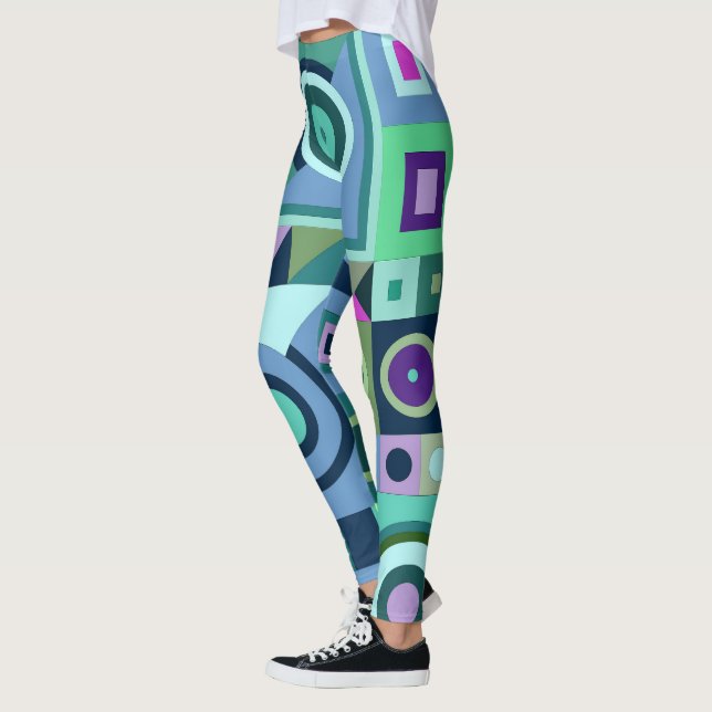 Leggings avec art décontracté bleu (Gauche)