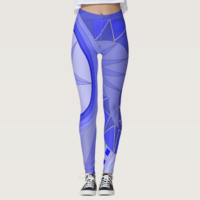 Leggings avec art décontracté bleu (Devant)