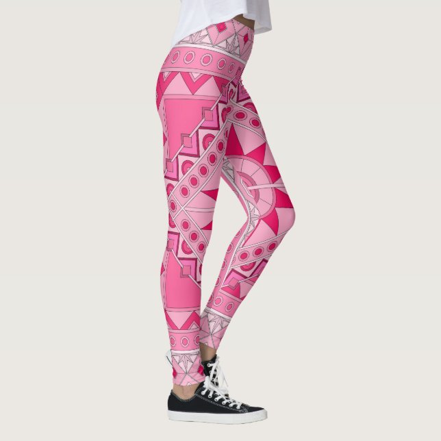Leggings avec art décontracté rose (Droite)