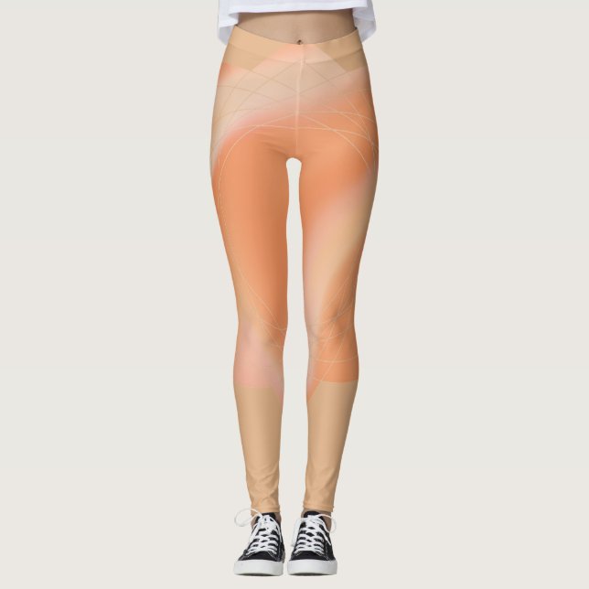 Leggings avec conception abstraite couleur pêche (Devant)