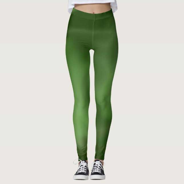Leggings avec conception abstraite de flux vert (Devant)