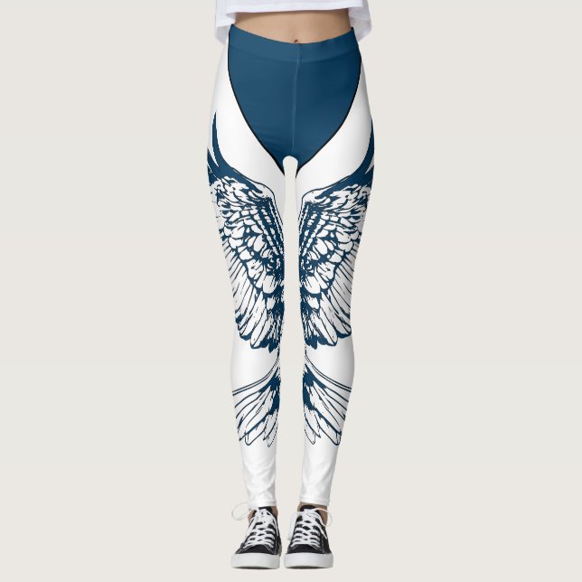 Leggings avec croquis d'aile de Pygargue à tête bl (Devant)