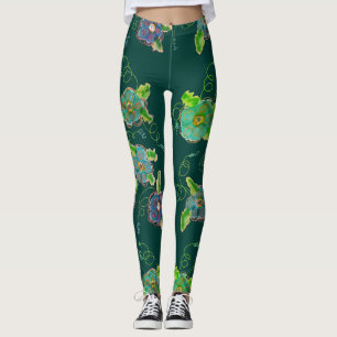 Leggings Avec Design Fleur Moderne