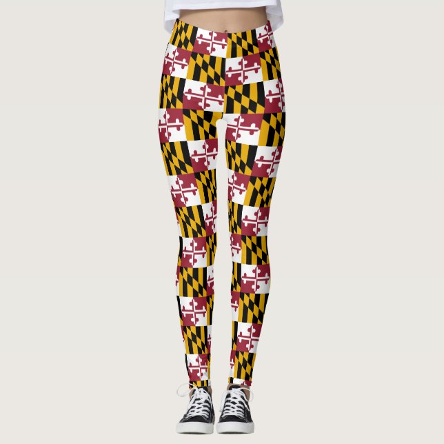 Leggings avec drapeau de Maryland State, USA (Devant)