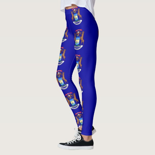 Leggings avec drapeau de Michigan State, USA (Gauche)