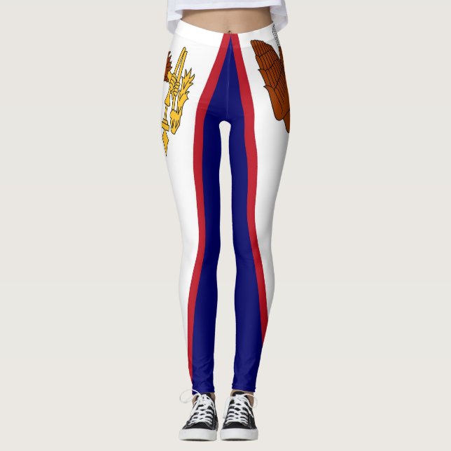 Leggings avec drapeau des Samoa américaines, États (Devant)