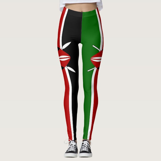 Leggings avec drapeau du Kenya (Devant)