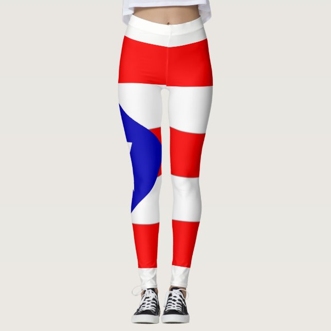Leggings avec drapeau Porto Rico (Devant)