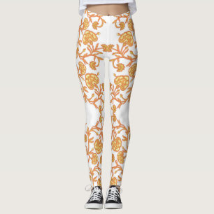 Leggings avec fond d'écran orange et blanc élégant
