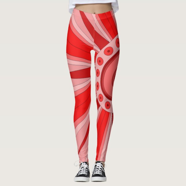 Leggings avec l'art chaud rouge (Devant)