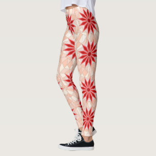 Leggings avec l'art chaud rouge