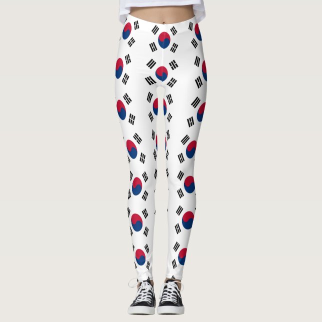 Leggings avec le drapeau de la Corée du Sud (Devant)