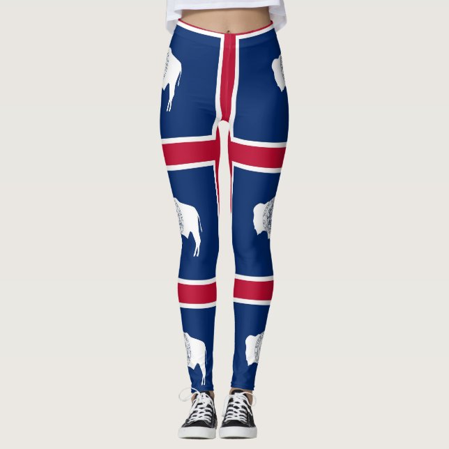 Leggings avec le drapeau de l'Etat du Wyoming, USA (Devant)