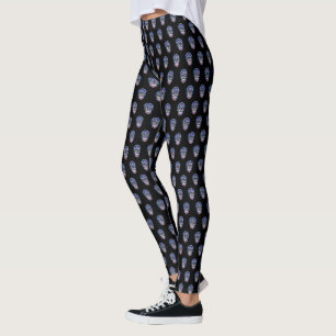 Leggings avec motif de crâne de sucre tatoué