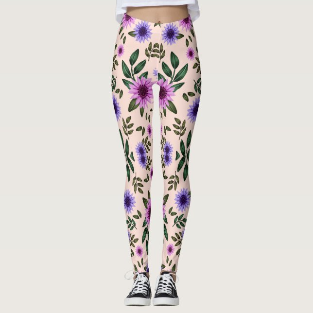 Leggings avec un motif floral vibrant  (Devant)