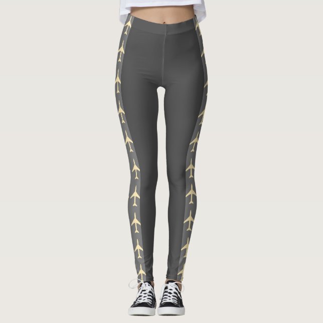 Leggings Avion Pale Jaune Aviation Fly Airways (Devant)