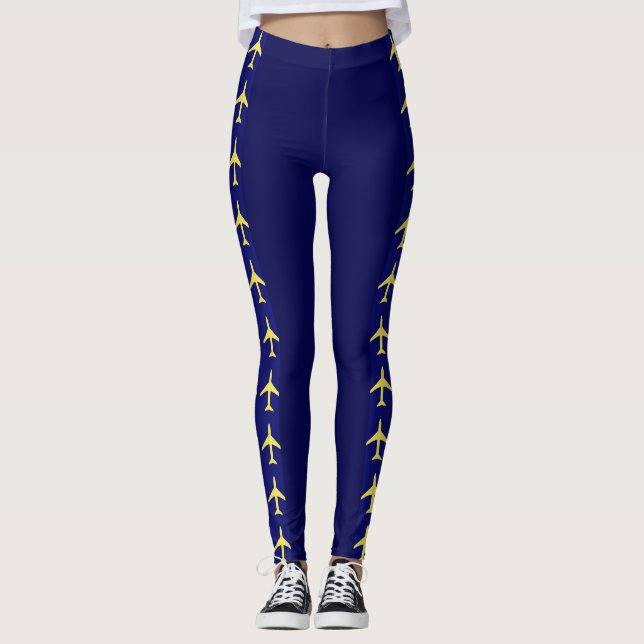 Leggings Avion Pale Jaune Aviation Fly Airways (Devant)