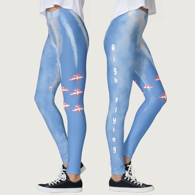 Leggings Avions acrobatiques volant haut sur fond bleu (Créateur téléchargé)