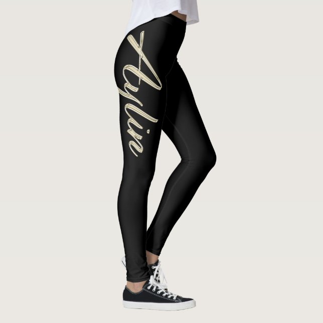 Leggings Aylin or blanc Hose à écriture manuscrite (Droite)