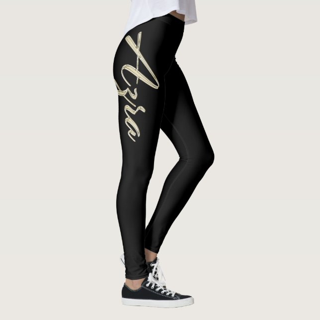 Leggings Azra or blanc Hose en écriture manuscrite (Droite)