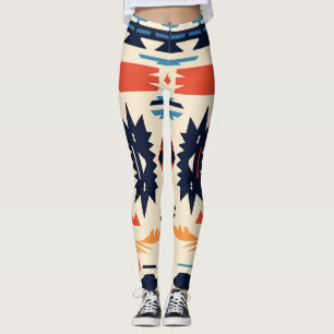 Leggings Aztec géométrique tribal boho du Sud-Ouest