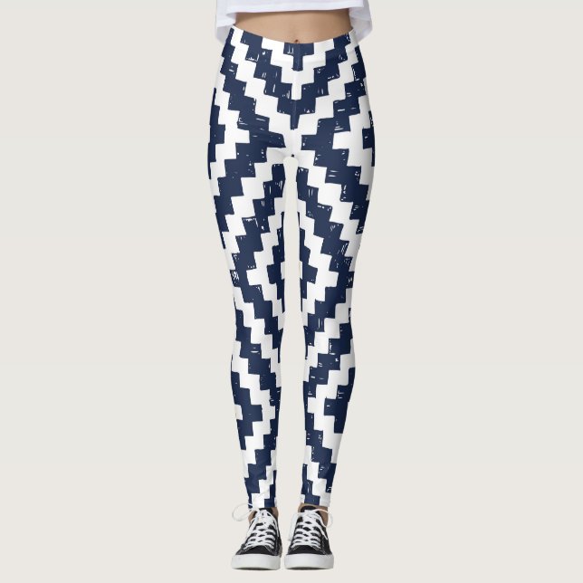 Leggings Aztec Navajo, Motif ethnique sans mer (Devant)