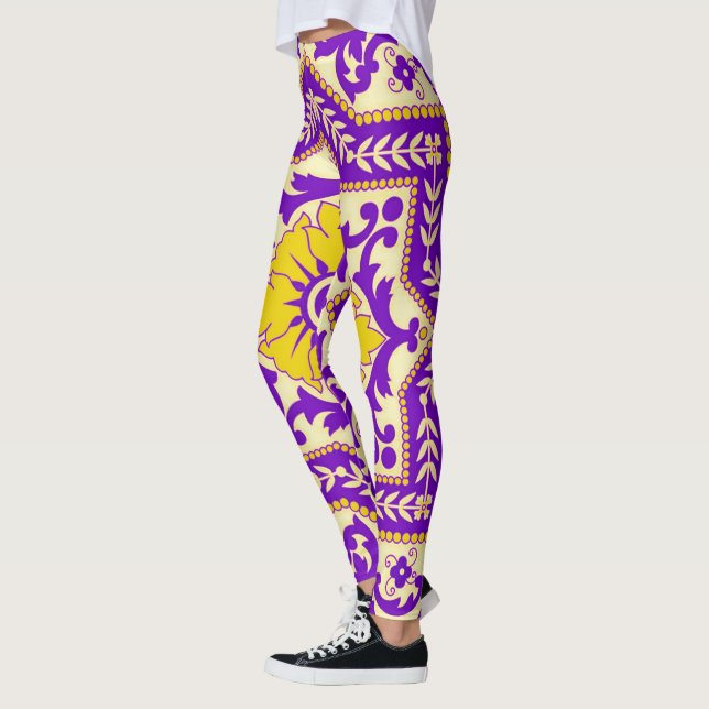 Leggings Azulejo céramique Vintage style ornement Monogramm (Gauche)