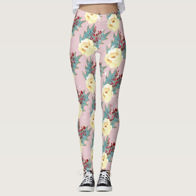 Leggings Baby Christmas Handprint Art (Devant)