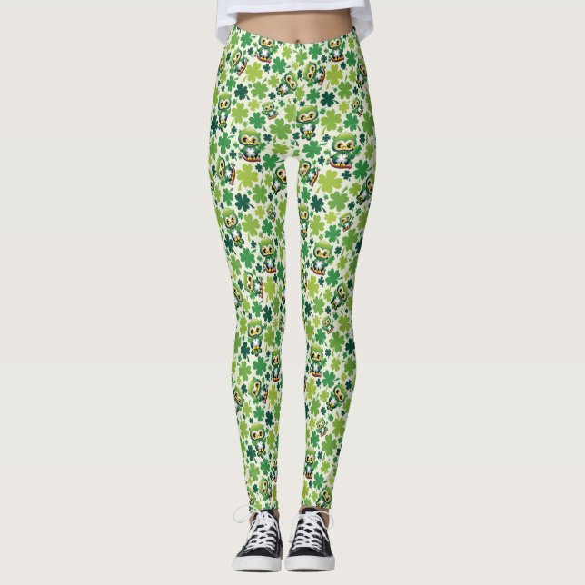 Leggings Baby Owl Cute St Patrick Cartoon (Devant)