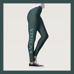Leggings Bachata tenue de danse pour femmes<br><div class="desc">Belle légèreté personnalisée avec le mot "bachata" dans une teinte bleu turquoise douce sur un dégradé arrière - plan de noir. Unique mais belle tenue pour danseurs de bachata,  instructeurs,  enseignants et tous les bachatas. Le texte est personnalisable.</div>