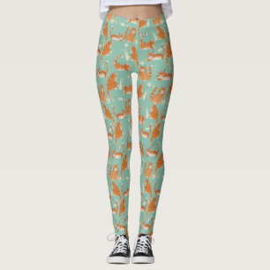 Leggings Bad Orange Tabby Chats Frapper Des Choses Sur Moti