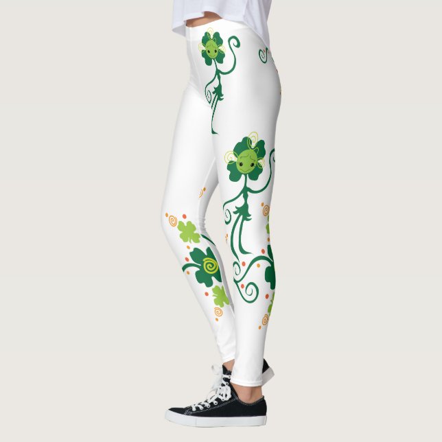 Leggings Baguette à quatre feuilles avec fleurs (Gauche)