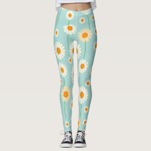 Leggings Baies blanches sur Arrière - plan bleu clair